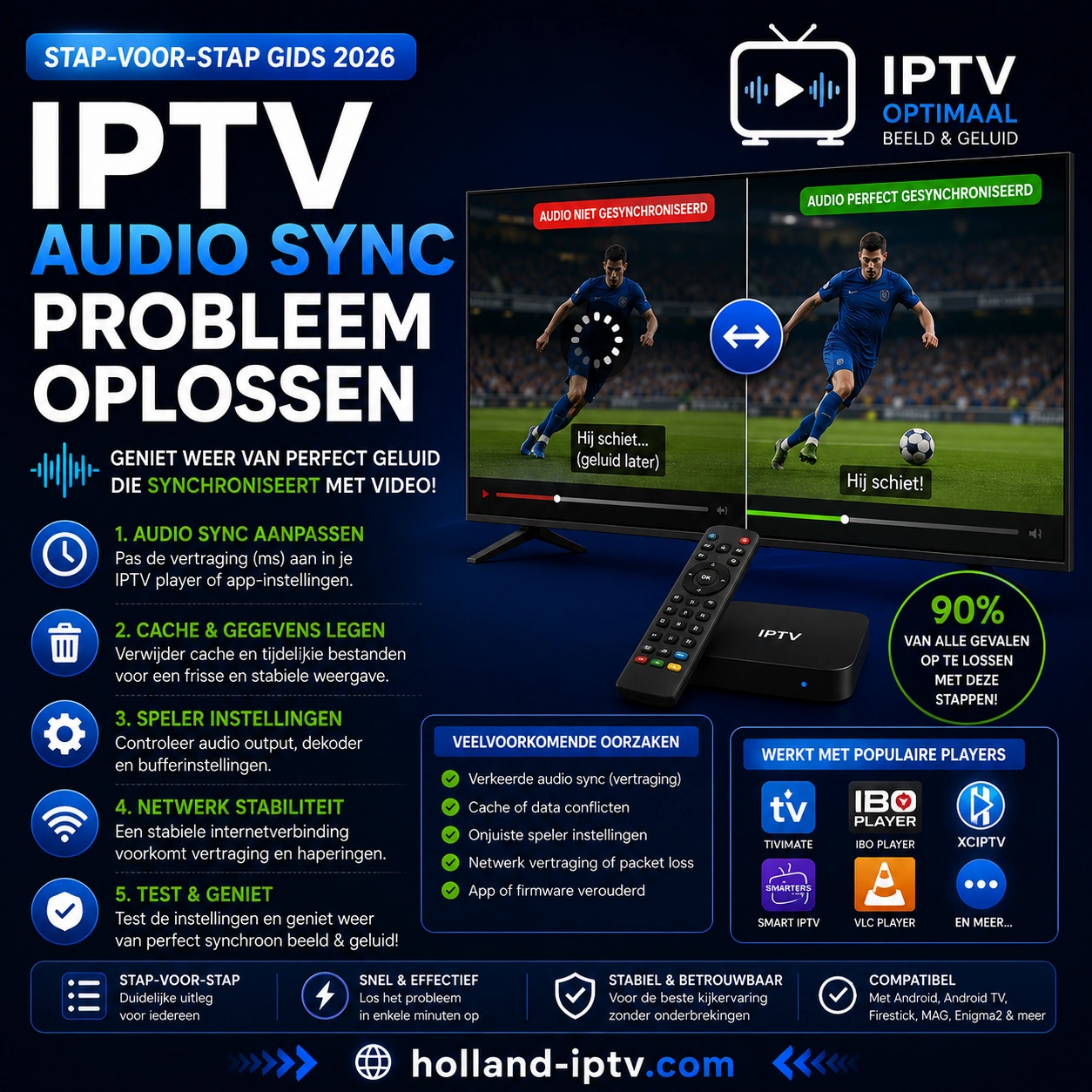 IPTV Audio Sync Probleem Oplossen: Stap-voor-Stap Gids 2026