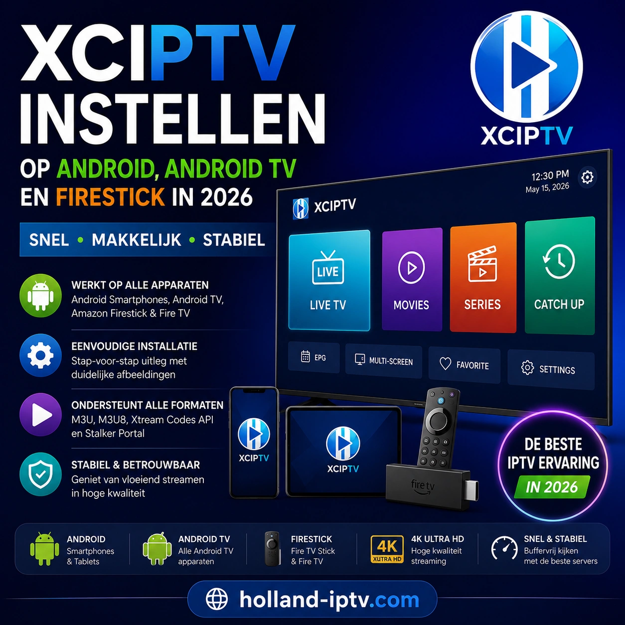 XCIPTV Instellen op Android, Android TV en Firestick in 2026